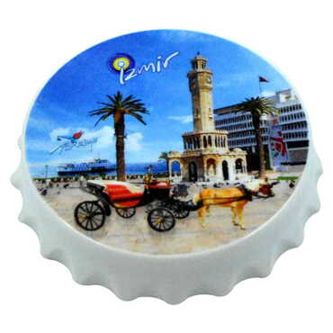 Izmir Themed Customised Uv Printed Bottle Cap Shaped Plastic Base Bottle Opener 63x15 mm - 11