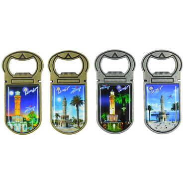 Izmir Themed Customizable Metal Magnetic Bottle Opener 40x95 mm - 3