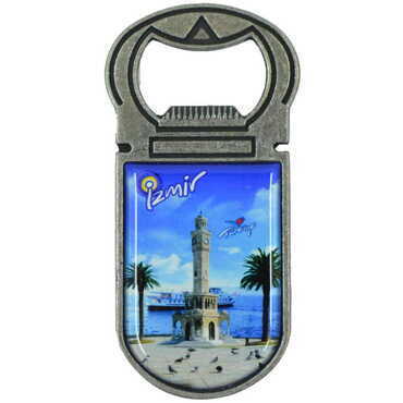 Izmir Themed Customizable Metal Magnetic Bottle Opener 40x95 mm - 4