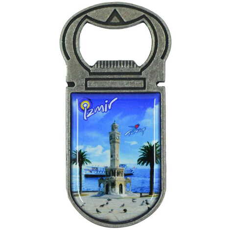 Izmir Themed Customizable Metal Magnetic Bottle Opener 40x95 mm - 4