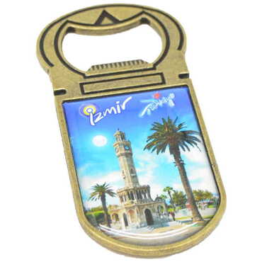 Izmir Themed Customizable Metal Magnetic Bottle Opener 40x95 mm - 5