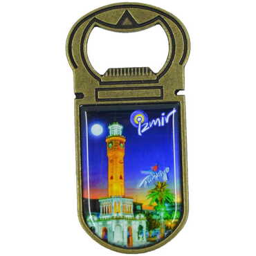 Izmir Themed Customizable Metal Magnetic Bottle Opener 40x95 mm - 6