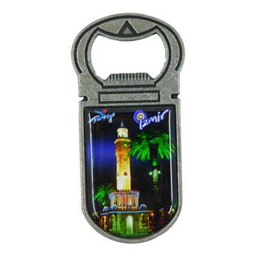 Izmir Themed Customizable Metal Magnetic Bottle Opener 40x95 mm - 7