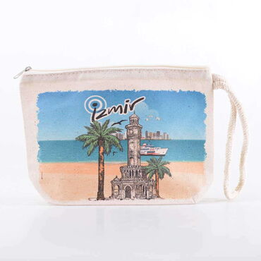 Izmir Themed Digital Printed Kanvas Purse 14,5x20 cm - 3