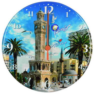 Izmir Themed Epoxy Wall Clock Home Decoration 20 Cm - 5