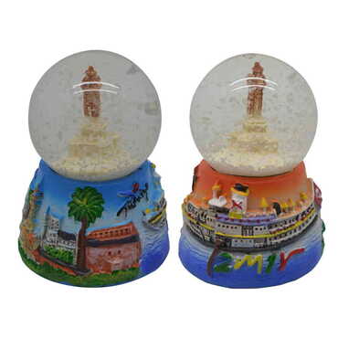 İzmir Themed Polyester Snow Globe 45 mm - 2