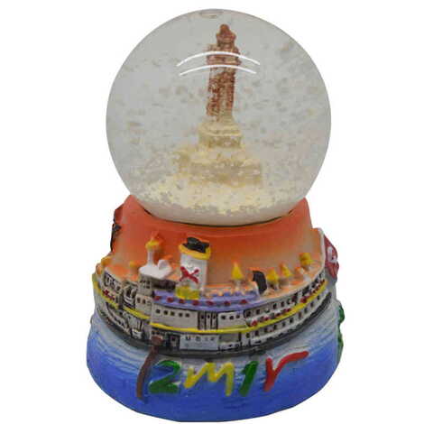 İzmir Themed Polyester Snow Globe 45 mm - 4