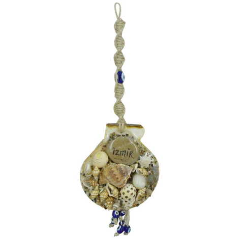 Izmir Themed Sea Shell Macrame Wall Hanging Decoration - 3