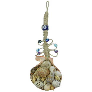 Izmir Themed Sea Shell Macrame Wall Hanging Decoration - 5