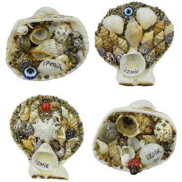 Izmir Themed Sea Shell Souvenir Fridge Magnet - 3