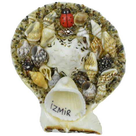 Izmir Themed Sea Shell Souvenir Fridge Magnet - 4