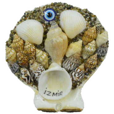 Izmir Themed Sea Shell Souvenir Fridge Magnet - 6