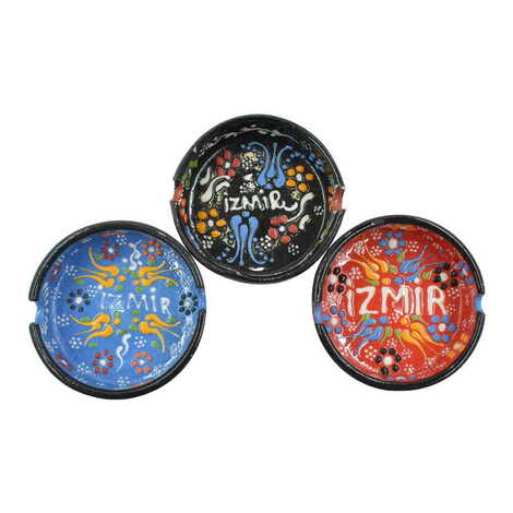 Izmir Themed Turkish Ceramic B Serie Ashtray Medium Size - 3