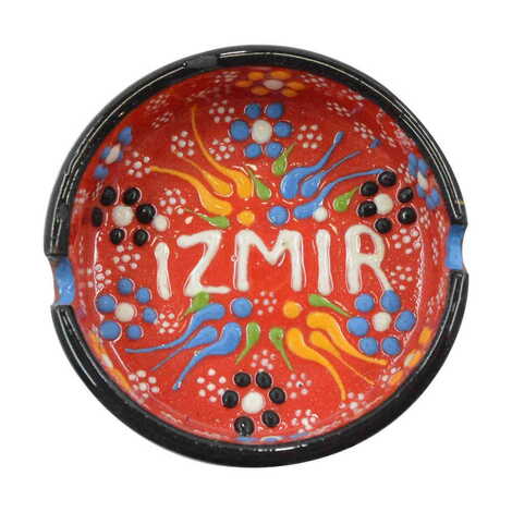 Izmir Themed Turkish Ceramic B Serie Ashtray Medium Size - 5