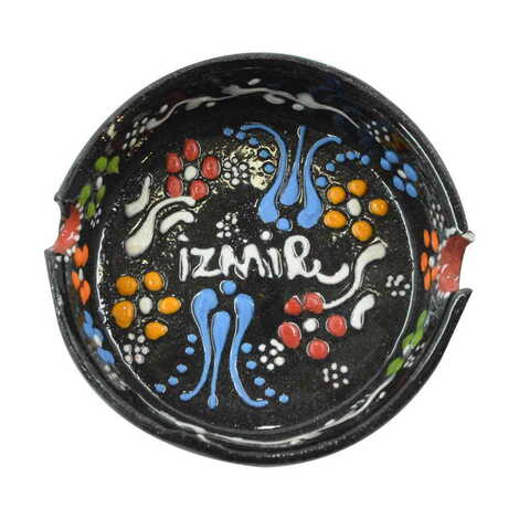 Izmir Themed Turkish Ceramic B Serie Ashtray Medium Size - 6