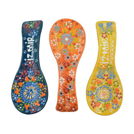 Izmir Themed Turkish Ceramic Relief Serie B Spoon Rest - 3