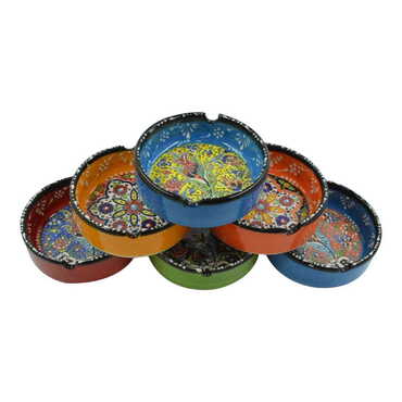 Izmir Themed Turkish Ceramic Special Relief Ashtray Big Size - 4