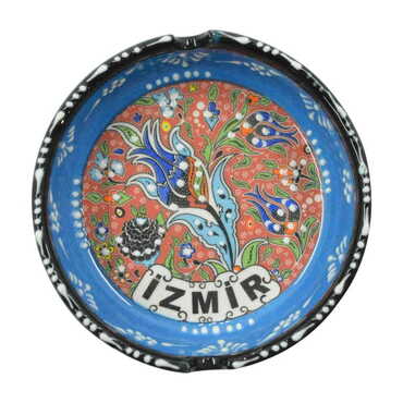 Izmir Themed Turkish Ceramic Special Relief Ashtray Big Size - 5