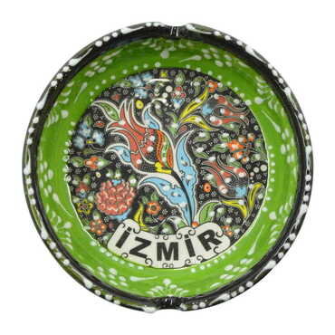 Izmir Themed Turkish Ceramic Special Relief Ashtray Big Size - 8