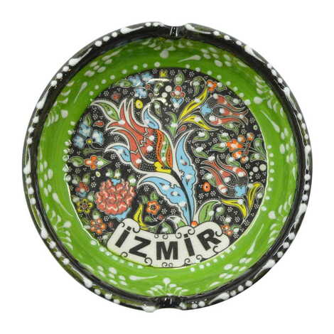 Izmir Themed Turkish Ceramic Special Relief Ashtray Big Size - 8