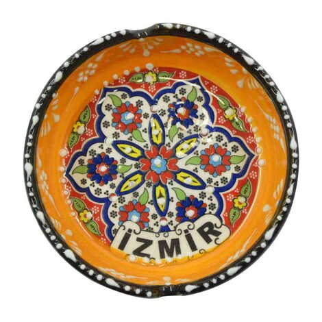 Izmir Themed Turkish Ceramic Special Relief Ashtray Big Size - 9