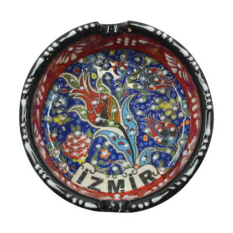 Izmir Themed Turkish Ceramic Special Relief Ashtray Small Size - 5