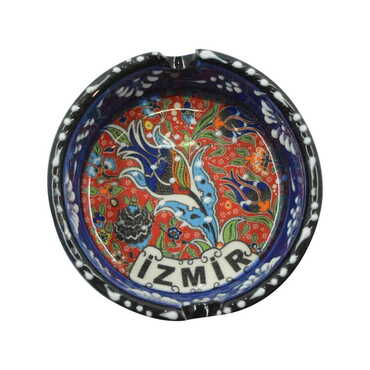 Izmir Themed Turkish Ceramic Special Relief Ashtray Small Size - 6