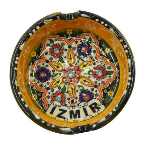 Izmir Themed Turkish Ceramic Special Relief Ashtray Small Size - 7