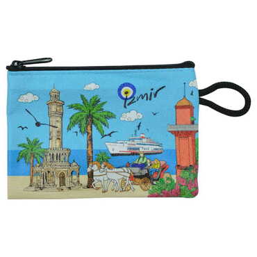 Izmir Themed Turkish Woven Wallet 113x80x8 mm - 6