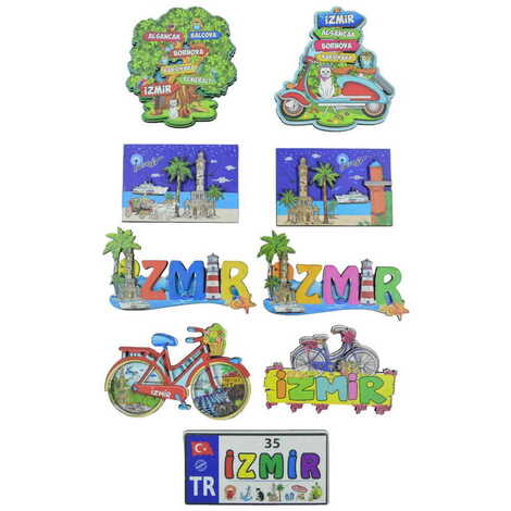 Izmir Themed Wooden Customised 2D Souvenir Fridge Magnet - 2