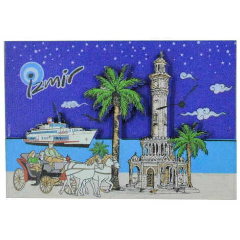 Izmir Themed Wooden Customised 2D Souvenir Fridge Magnet - 6