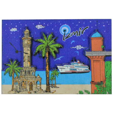 Izmir Themed Wooden Customised 2D Souvenir Fridge Magnet - 7