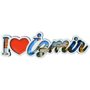 Izmir Themed Wooden Customised City Name Letter Souvenir Fridge Magnet - 4