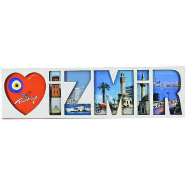 Izmir Themed Wooden Customised City Name Letter Souvenir Fridge Magnet - 6