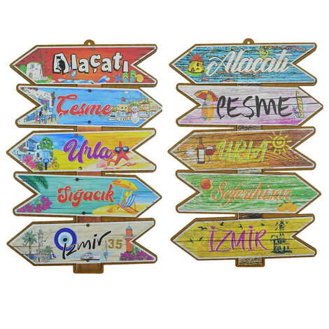 Izmir Themed Wooden Customised Door Sign Board 200x290 Mm - 2