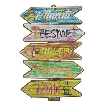 Izmir Themed Wooden Customised Door Sign Board 200x290 Mm - 3