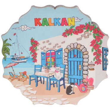 Toptan Kalkan Temalı Ahşap Bardak Altlığı 90 mm - 4