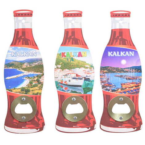 Toptan Kalkan Temalı Myros Ahşap Cola Şişesi Açacak Magnet 200x66 mm - 2