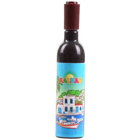 Kalkan Themed Bottle Shaped Metal Wine Bottle Corkscrew Opener-Magnetic 115x25x25 mm - 5