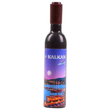 Kalkan Themed Bottle Shaped Metal Wine Bottle Corkscrew Opener-Magnetic 115x25x25 mm - 6