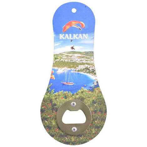 Kalkan Themed Classic Shaped Printed MDF Wooden Bottle Opener 170x79 mm - 5