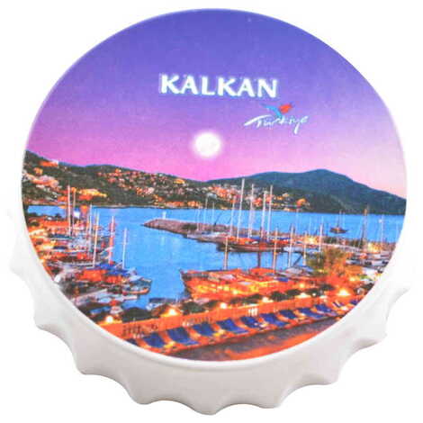 Kalkan Themed Customised Uv Printed Bottle Cap Shaped Plastic Base Bottle Opener 63x15 mm - 6