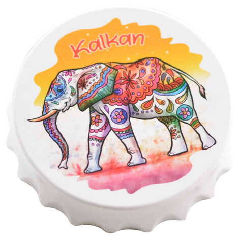 Kalkan Themed Customised Uv Printed Bottle Cap Shaped Plastic Base Bottle Opener 63x15 mm - 10