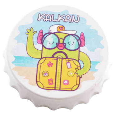 Kalkan Themed Customised Uv Printed Bottle Cap Shaped Plastic Base Bottle Opener 63x15 mm - 12