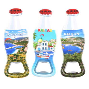 Kalkan Themed Customised Uv Printed Coca Cola Bottle Shape Plastic Base Bottle Opener 42x120 mm - 3