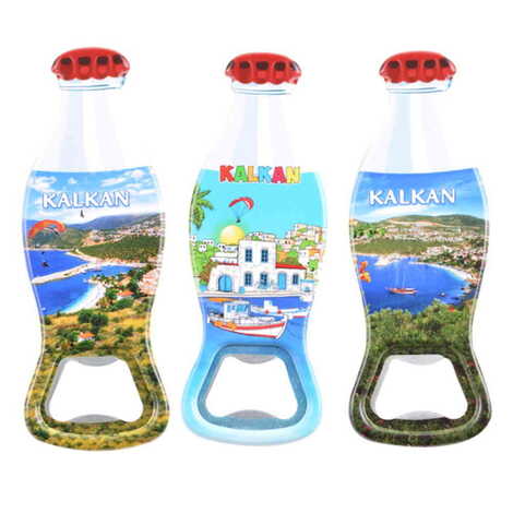 Kalkan Themed Customised Uv Printed Coca Cola Bottle Shape Plastic Base Bottle Opener 42x120 mm - 3