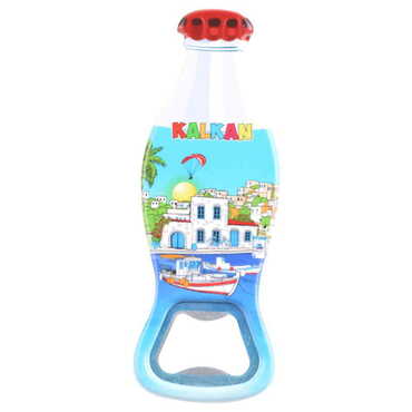 Kalkan Themed Customised Uv Printed Coca Cola Bottle Shape Plastic Base Bottle Opener 42x120 mm - 5