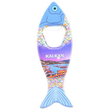 Kalkan Themed Customised UV Printed Fish Shape Printed Plastic Base Bottle Opener 42x130 mm - 4