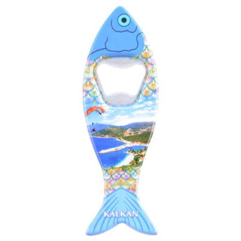 Kalkan Themed Customised UV Printed Fish Shape Printed Plastic Base Bottle Opener 42x130 mm - 5