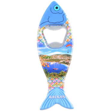 Kalkan Themed Customised UV Printed Fish Shape Printed Plastic Base Bottle Opener 42x130 mm - 6